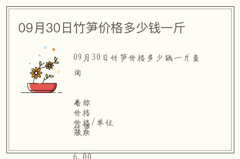 09月30日竹筍價格多少錢一斤
