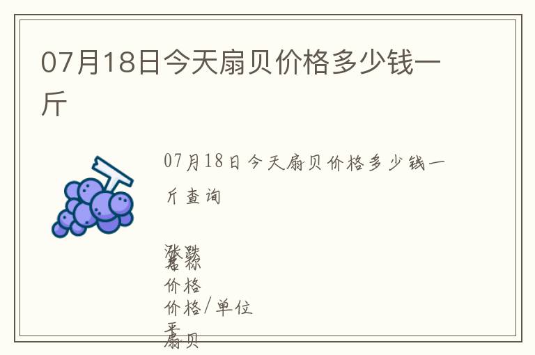 07月18日今天扇貝價格多少錢一斤