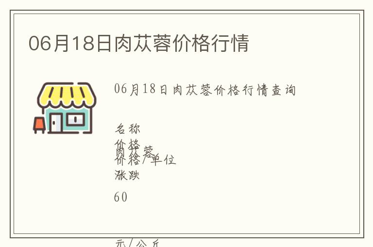 06月18日肉蓯蓉價格行情