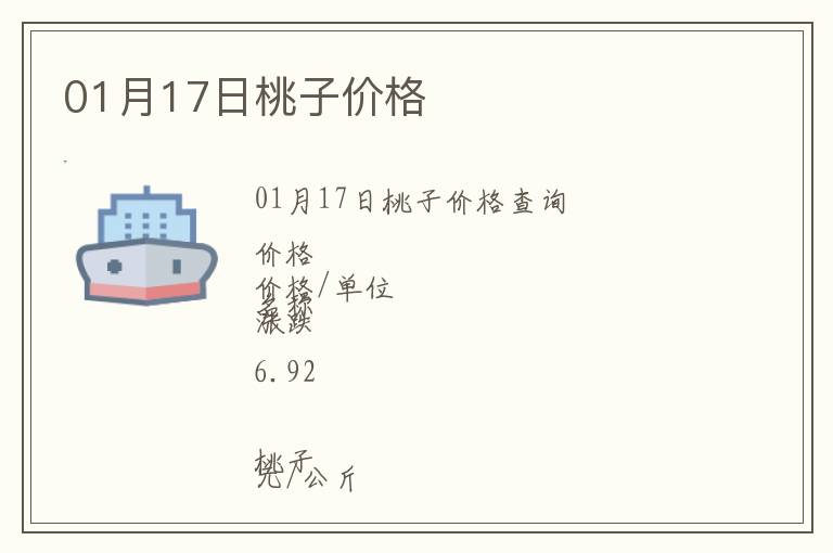 01月17日桃子價(jià)格