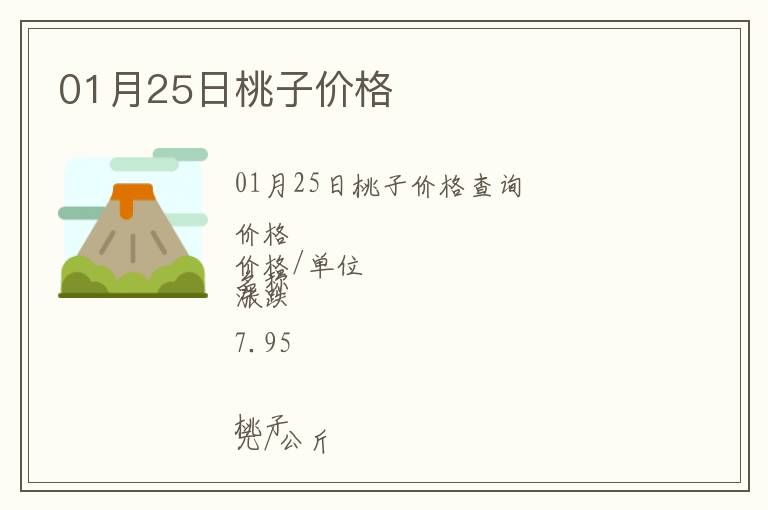 01月25日桃子價格