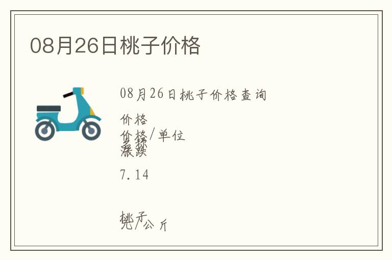 08月26日桃子價格