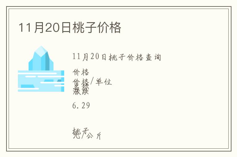 11月20日桃子價格