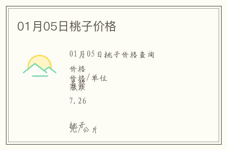 01月05日桃子價格