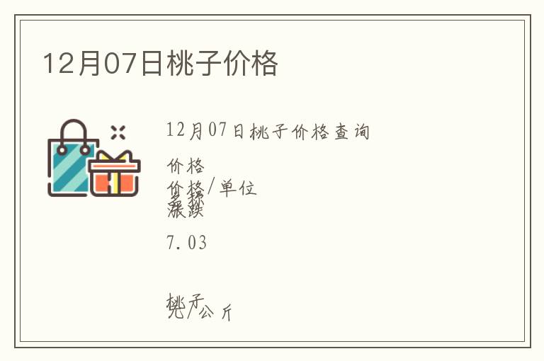12月07日桃子價格