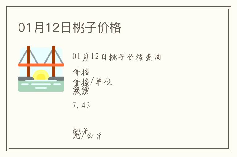 01月12日桃子價格