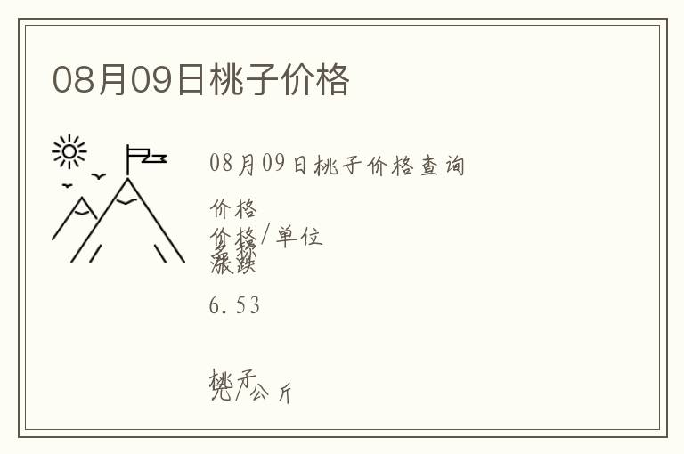 08月09日桃子價格