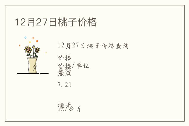12月27日桃子價(jià)格