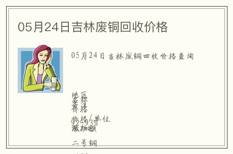 05月24日吉林廢銅回收價格