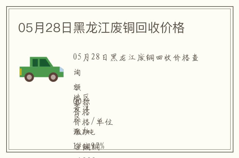 05月28日黑龍江廢銅回收價格