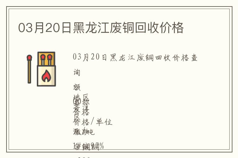 03月20日黑龍江廢銅回收價格