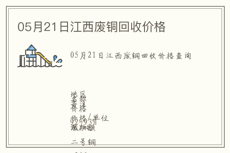 05月21日江西廢銅回收價格