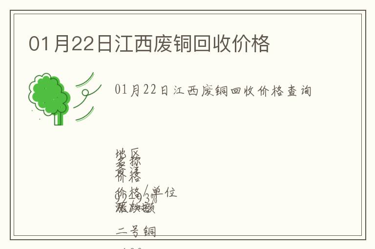01月22日江西廢銅回收價(jià)格
