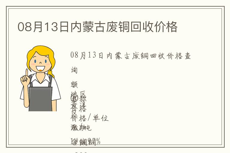 08月13日內蒙古廢銅回收價格