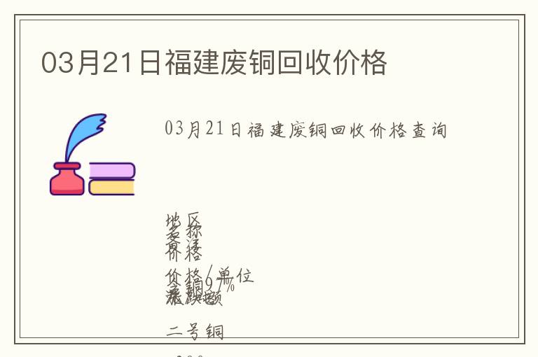 03月21日福建廢銅回收價格