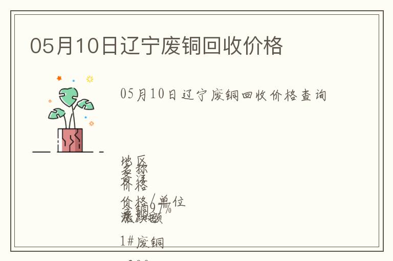 05月10日遼寧廢銅回收價格