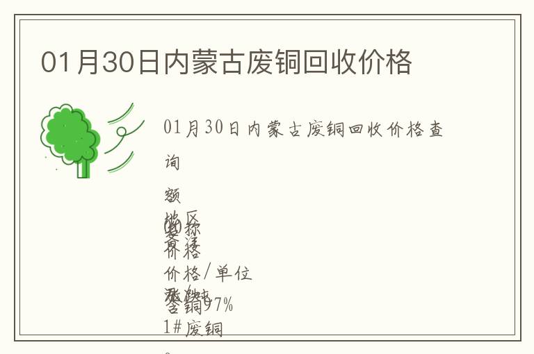 01月30日內蒙古廢銅回收價格