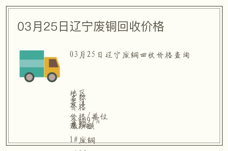 03月25日遼寧廢銅回收價(jià)格