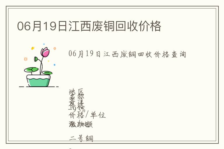 06月19日江西廢銅回收價格