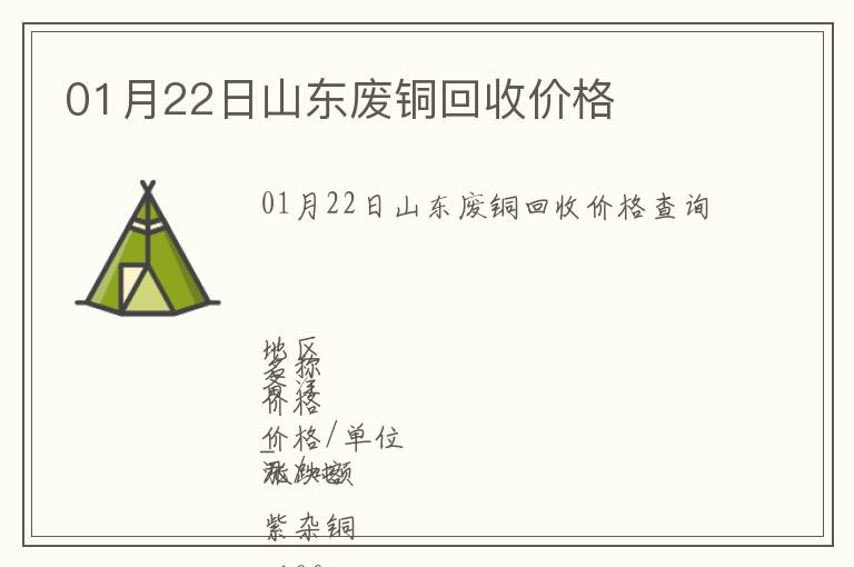 01月22日山東廢銅回收價(jià)格