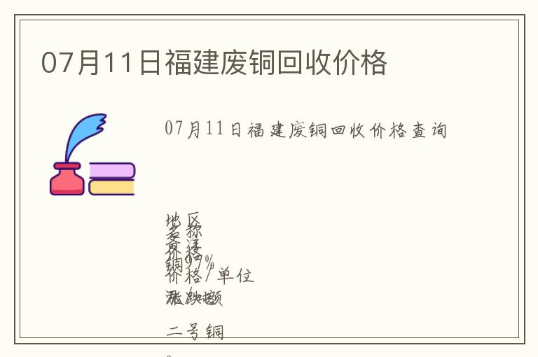 07月11日福建廢銅回收價格