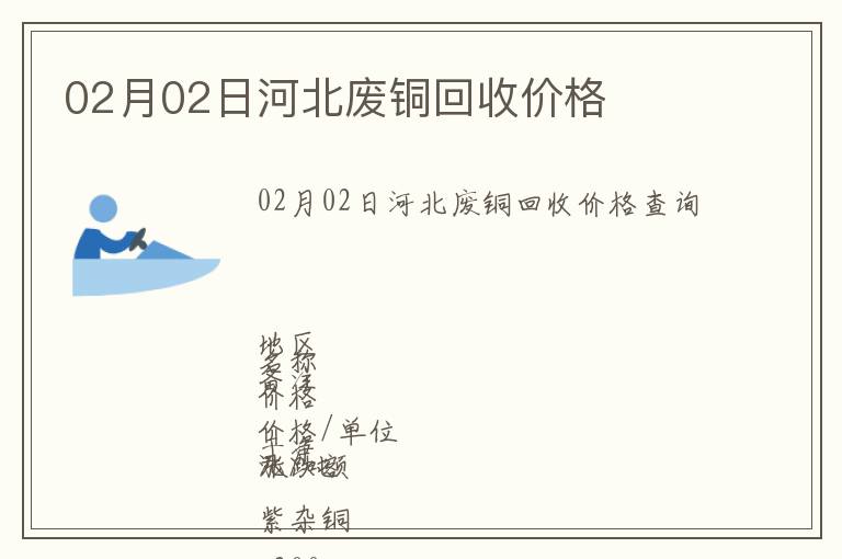 02月02日河北廢銅回收價(jià)格