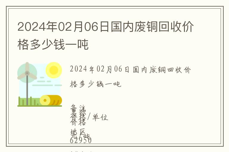 2024年02月06日國內廢銅回收價格多少錢一噸