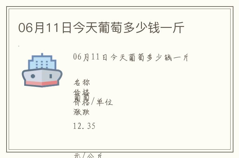 06月11日今天葡萄多少錢一斤