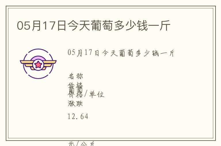 05月17日今天葡萄多少錢一斤