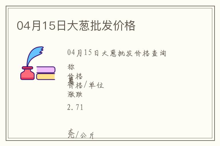04月15日大蔥批發(fā)價(jià)格