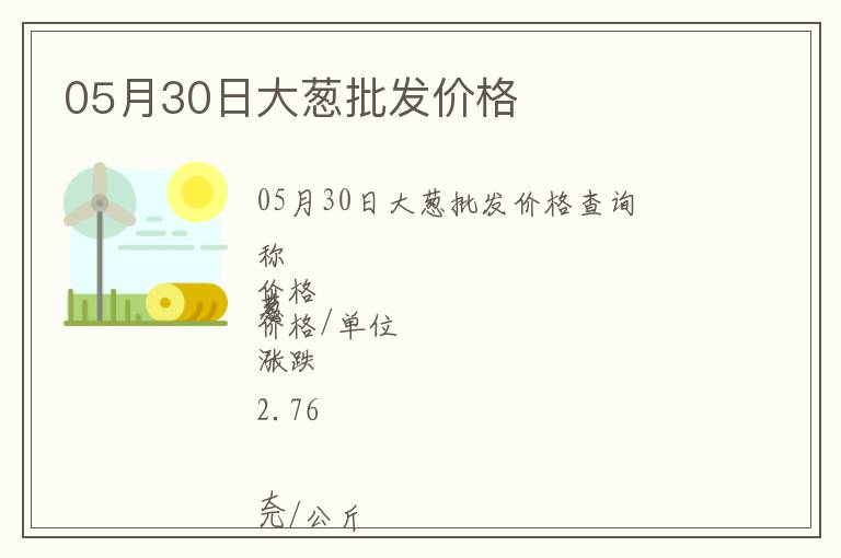 05月30日大蔥批發(fā)價(jià)格
