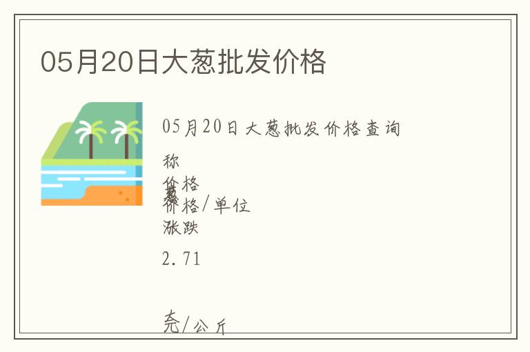 05月20日大蔥批發(fā)價格