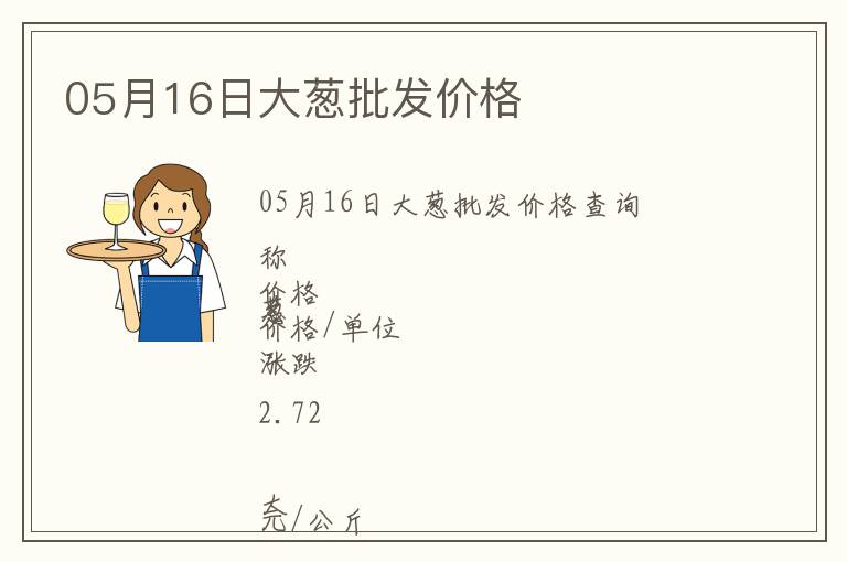 05月16日大蔥批發(fā)價(jià)格