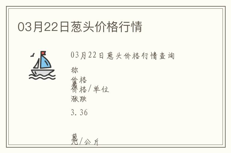 03月22日蔥頭價格行情