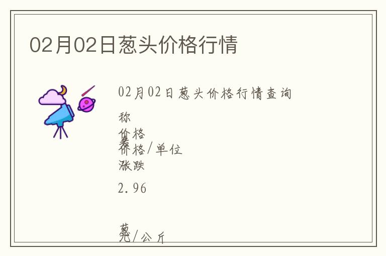 02月02日蔥頭價格行情
