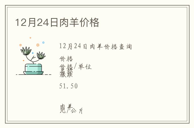 12月24日肉羊價格