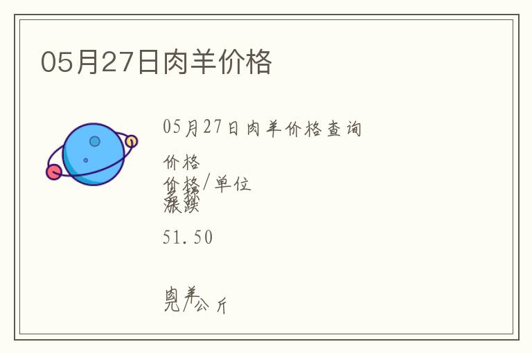 05月27日肉羊價格