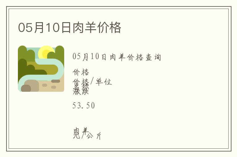 05月10日肉羊價格