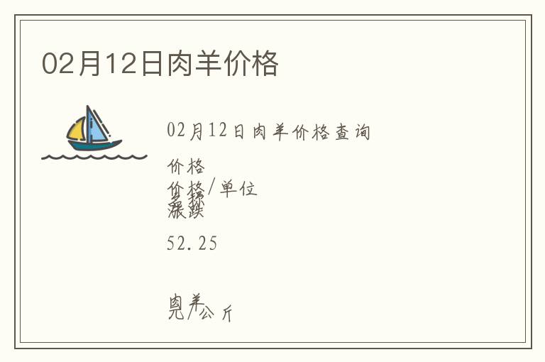 02月12日肉羊價格