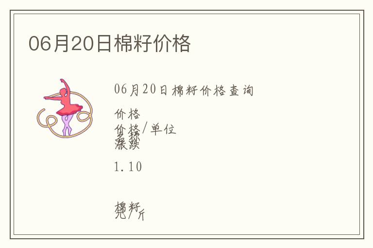 06月20日棉籽價格