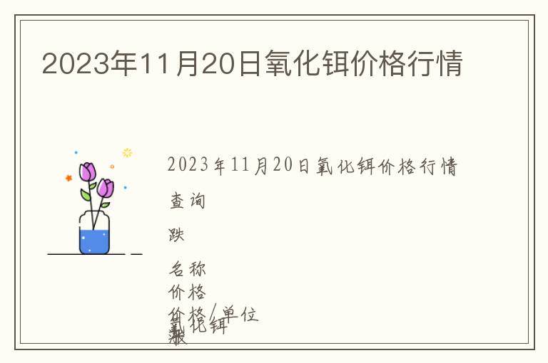2023年11月20日氧化鉺價(jià)格行情