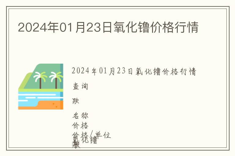 2024年01月23日氧化镥價(jià)格行情