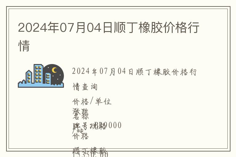 2024年07月04日順丁橡膠價(jià)格行情