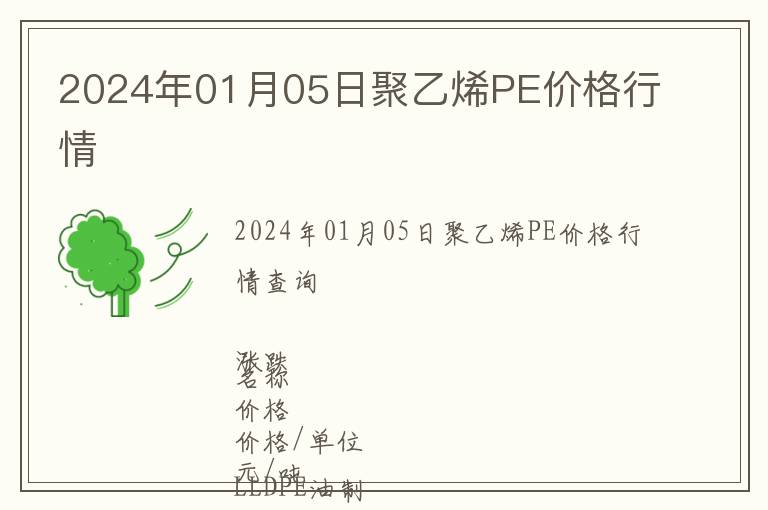 2024年01月05日聚乙烯PE價格行情