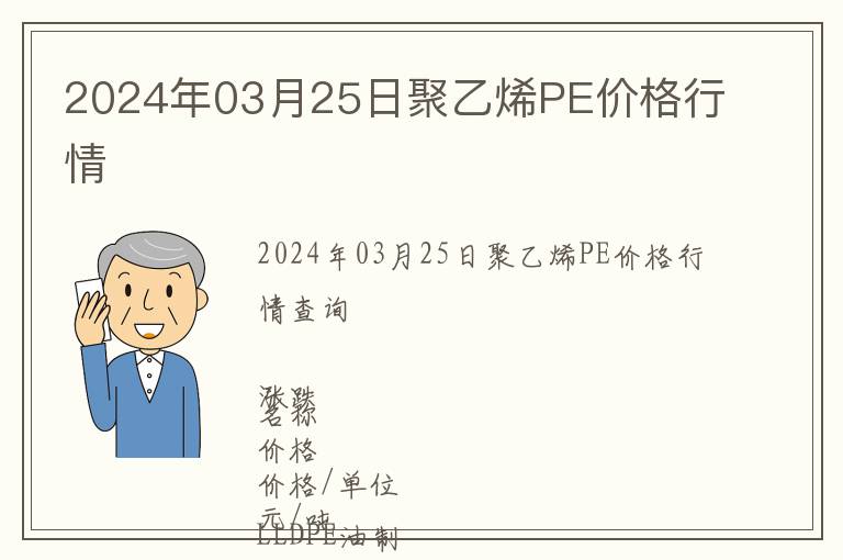 2024年03月25日聚乙烯PE價格行情