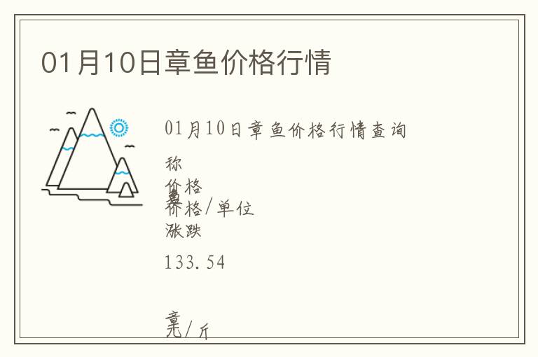 01月10日章魚價(jià)格行情