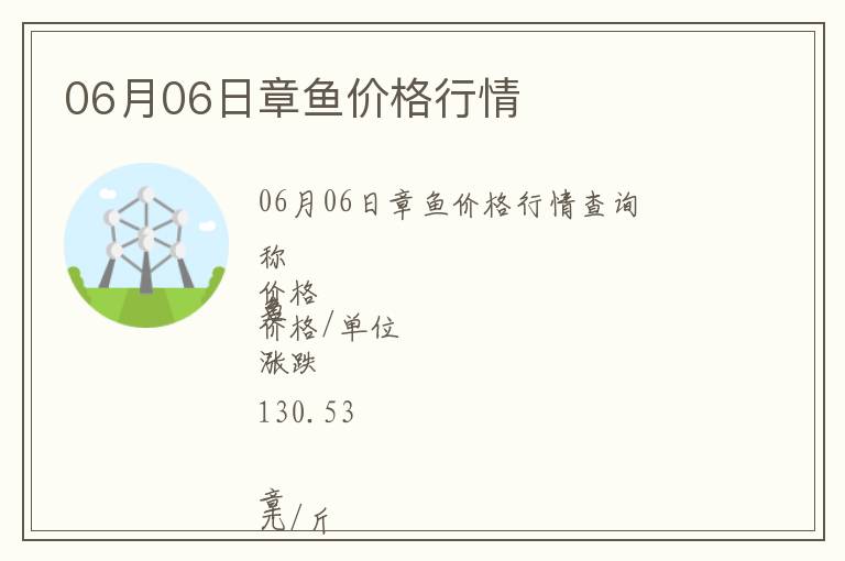 06月06日章魚價格行情