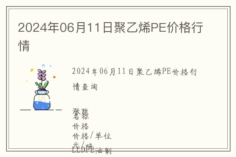 2024年06月11日聚乙烯PE價格行情