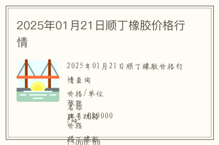 2025年01月21日順丁橡膠價格行情