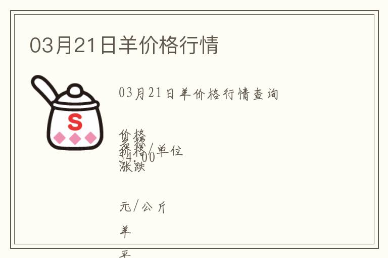 03月21日羊價格行情